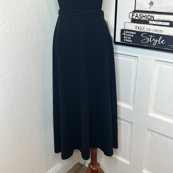 NWT Liz Claiborne Petite Collection Black Overall Midi Dress 8P - Picture 4 of 7